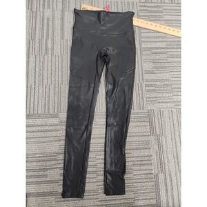 Spanx Black Faux Leather Black Legging‎ Size M